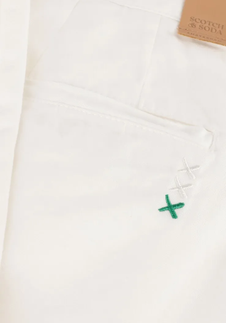 gebroken wit scotch & soda korte broek stuart - garment-dyed cotton-blend twill short