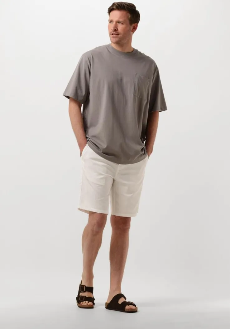 gebroken wit scotch & soda korte broek stuart - garment-dyed cotton-blend twill short
