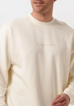 gebroken wit scotch & soda sweater logo front chest sweatshirt
