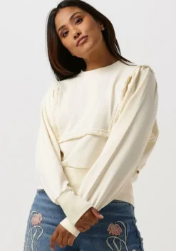 gebroken wit scotch & soda sweater fringe tape oversized raglan sleeved sweater