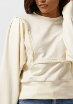 gebroken wit scotch & soda sweater fringe tape oversized raglan sleeved sweater