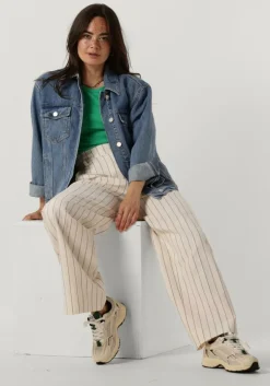 gebroken wit second female pantalon spigato trousers