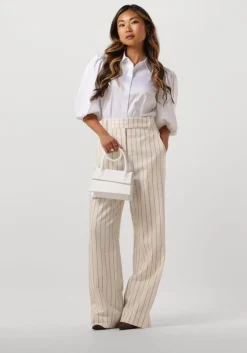 gebroken wit second female pantalon spigato trousers