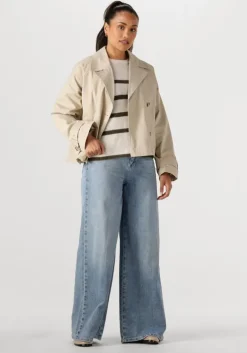 gebroken wit selected femme t-shirt slfmaline-liliana 2/4 knit o-neck