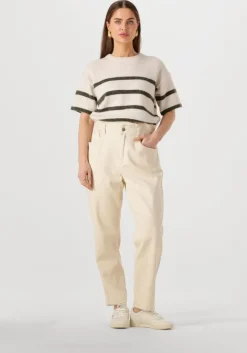 gebroken wit selected femme t-shirt slfmaline-liliana 2/4 knit o-neck