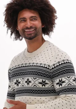gebroken wit selected homme trui claus ls knit crew neck