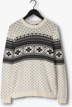 gebroken wit selected homme trui claus ls knit crew neck
