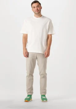 gebroken wit selected homme t-shirt slhrelaxcaleb ss o-neck tee