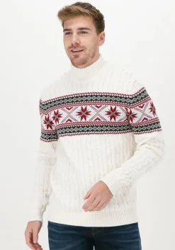 gebroken wit selected homme coltrui slhflake ls knit cable high ne
