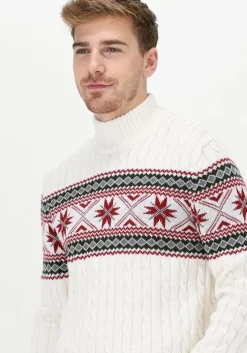 gebroken wit selected homme coltrui slhflake ls knit cable high ne