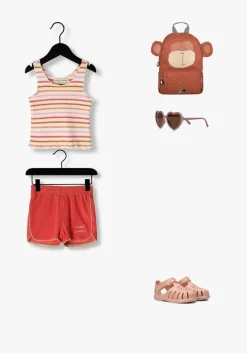 gebroken wit sproet & sprout top cropped singlet waffle stripes