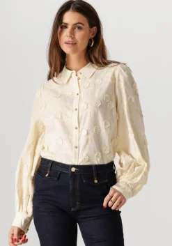 gebroken wit summum blouses longsleeve blouse 3d flower