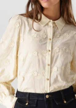 gebroken wit summum blouses longsleeve blouse 3d flower