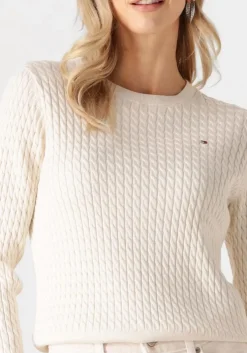 gebroken wit tommy hilfiger trui co cable fine cg