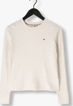 gebroken wit tommy hilfiger trui co cable fine cg