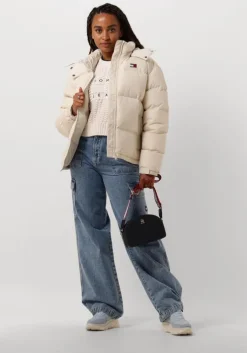 gebroken wit tommy jeans gewatteerde jas tjw alaska puffer ex