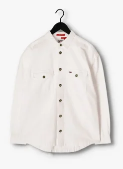 gebroken wit tommy jeans overshirt tjm soft casual overshirt