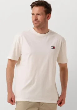 gebroken wit tommy jeans t-shirt tjm reg badge tee ex
