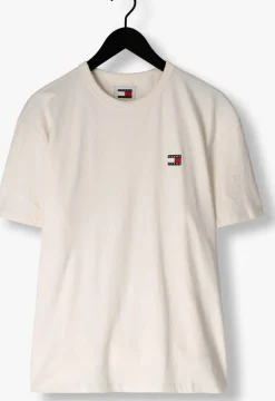 gebroken wit tommy jeans t-shirt tjm reg badge tee ex