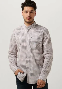 gebroken wit vanguard klassiek overhemd long sleeve shirt print on poplin stretch