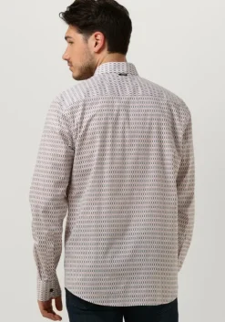 gebroken wit vanguard klassiek overhemd long sleeve shirt print on poplin stretch