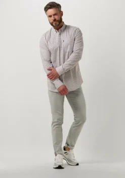 gebroken wit vanguard klassiek overhemd long sleeve shirt print on poplin stretch