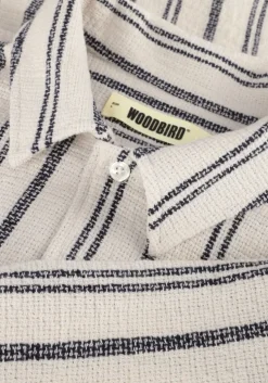 gebroken wit woodbird casual overhemd wbsunny knipe shirt