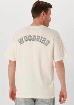 gebroken wit woodbird t-shirt wbbaine waffel tee