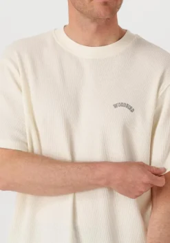 gebroken wit woodbird t-shirt wbbaine waffel tee