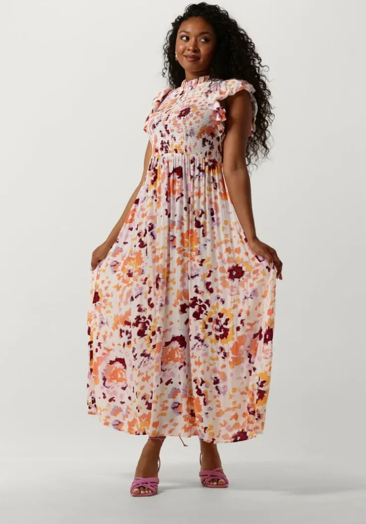 gebroken wit y.a.s. maxi jurk yastiera ss long dress