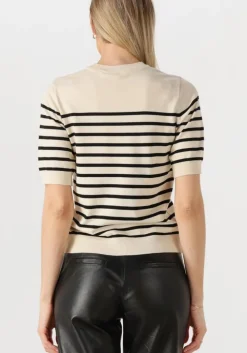 gebroken wit y.a.s. top yaslena ss knit pullover s. noos