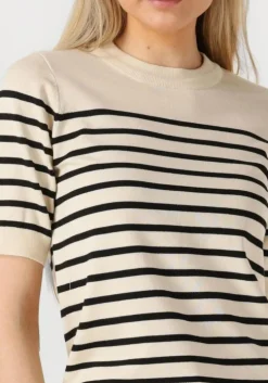 gebroken wit y.a.s. top yaslena ss knit pullover s. noos