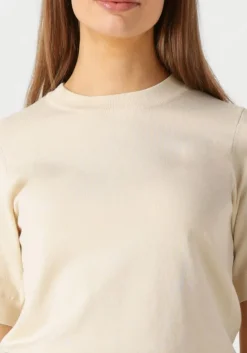 gebroken wit y.a.s. top yaslena ss knit pullover s. noos