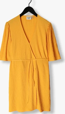 gele another label mini jurk deja dress s/s