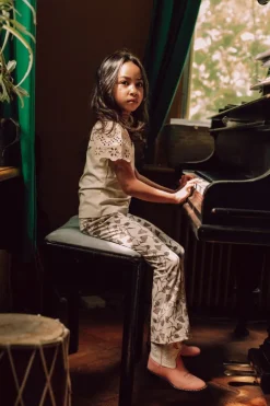 gele baje studio flared broek luzia