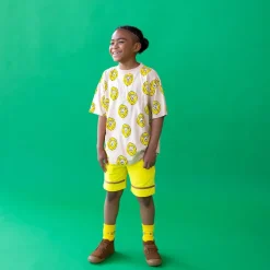 gele carlijnq korte broek basic - bermuda with taping