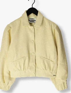 gele colourful rebel jack yuka boucle bomber jacket