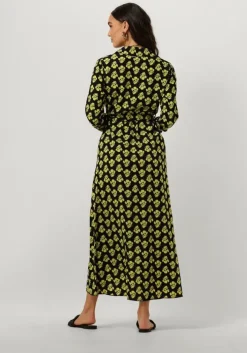 gele colourful rebel maxi jurk vivian big flower maxi dress