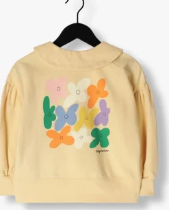 gele jelly mallow trui flower half-zip