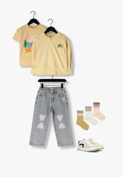 gele jelly mallow trui flower half-zip