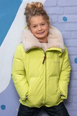 gele like flo gewatteerde jas amaya flo girls short fancy hooded jacket