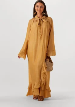 gele mes demoiselles maxi jurk frelly