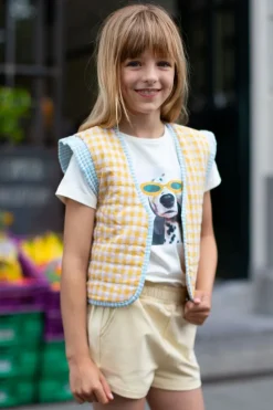 gele moodstreet gilet girls revisersble gilet