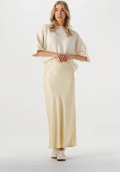 gele neo noir maxirok vicky heavy sateen skirt