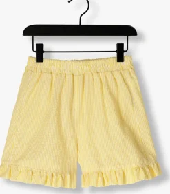 gele salty stitch korte broek stripes ruffle short