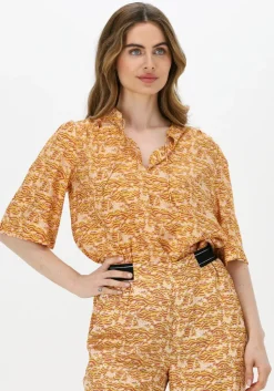 gele scotch & soda blouses printed short-sleeved easy top