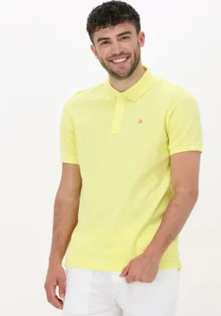 gele scotch & soda polo classic pique polo in organic cotton