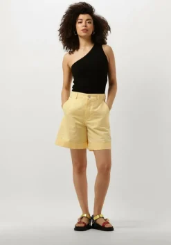 gele vanilia broeken linen pantalon