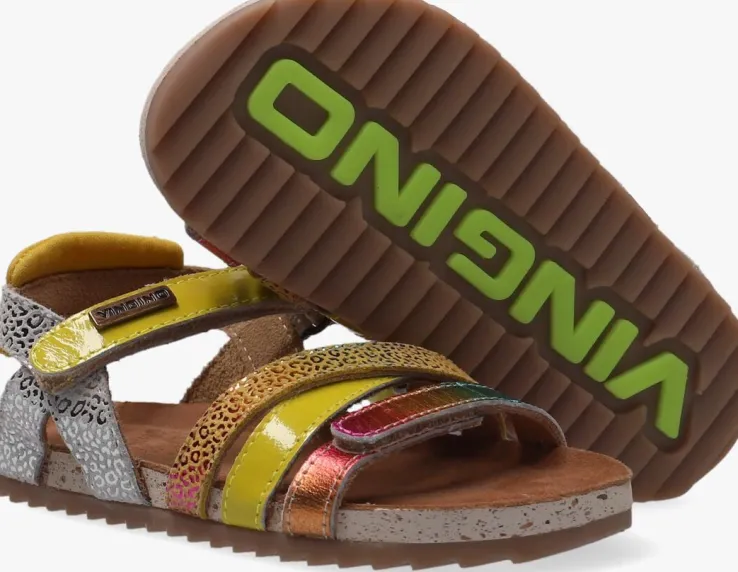 gele vingino platte sandalen vienna