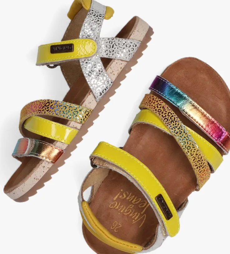 gele vingino platte sandalen vienna